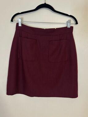 ModCloth Burgundy Maroon Wool Blend Mini Skirt